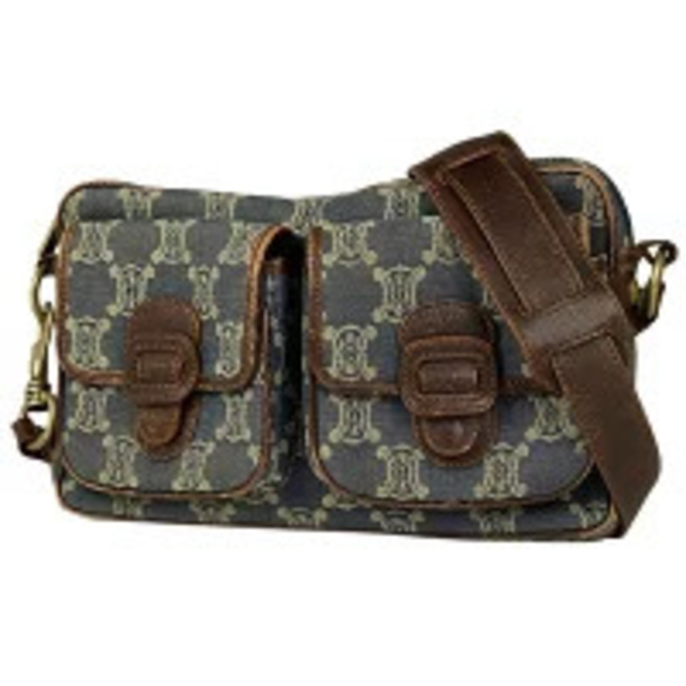 Celine Paris Macadam shoulder bag crossbody denim blue